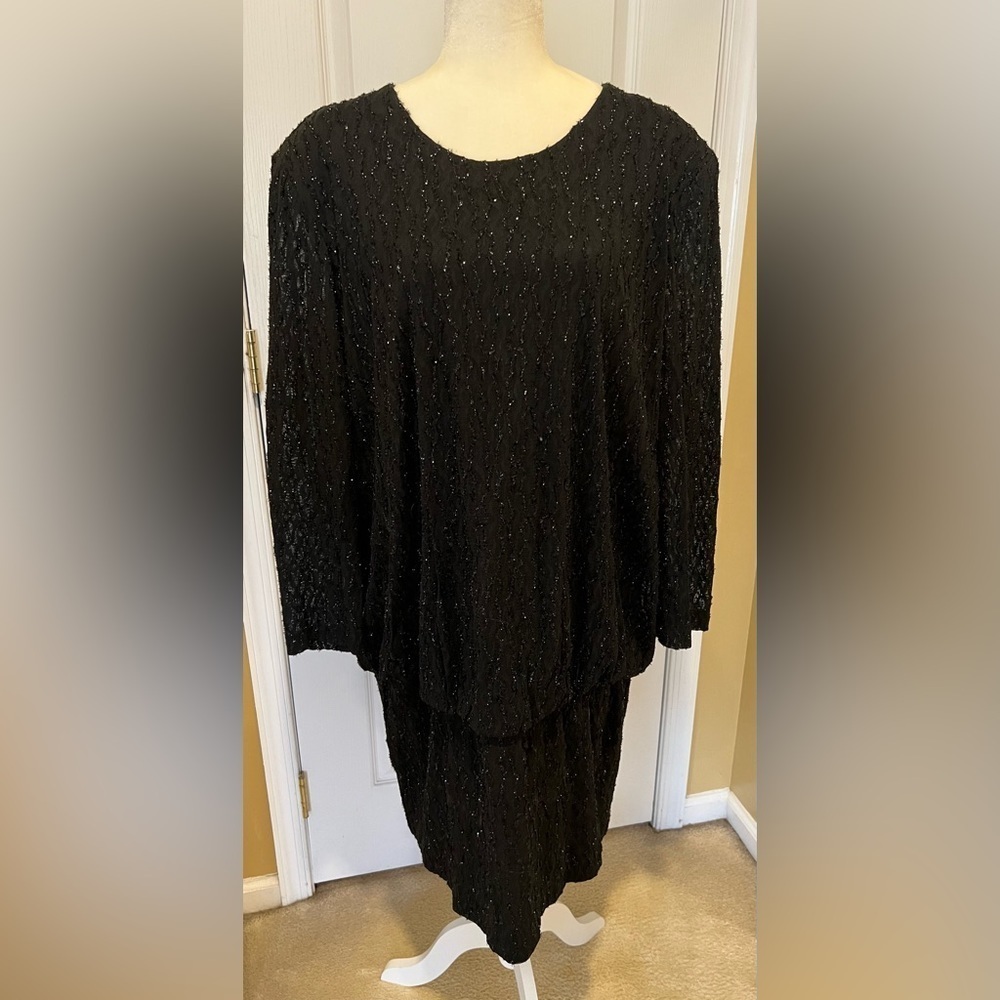 Beautiful Onyx Nite formal black sparkle dress size 22